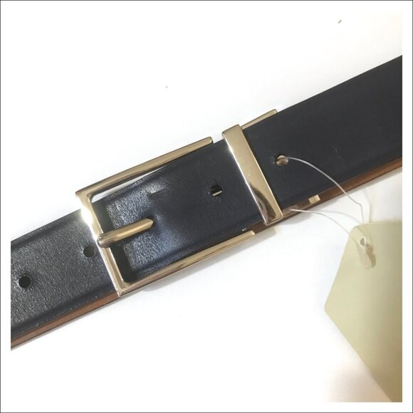 Cole Haan Men’s Navy & British Tan Leather Belt - Size 36.5” - NWT - Picture 2 of 4